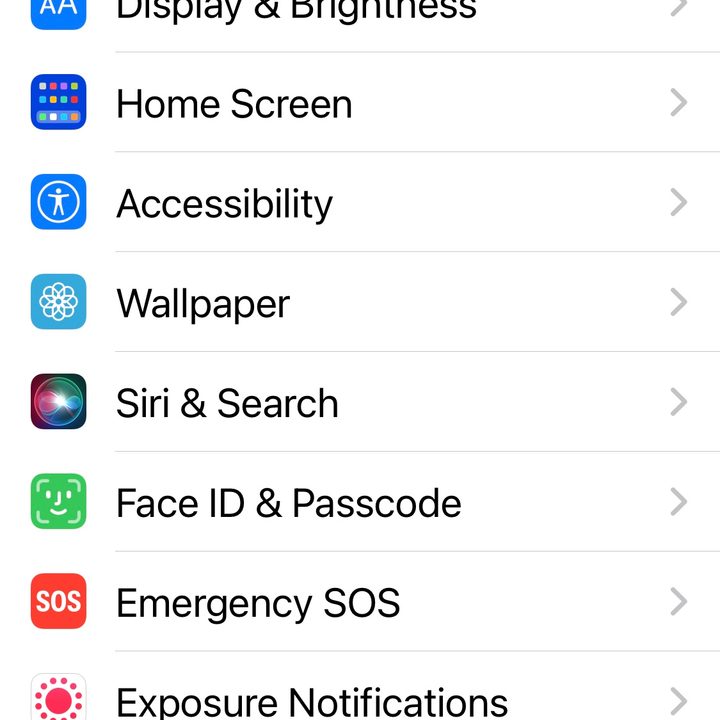 iPhone General setting.