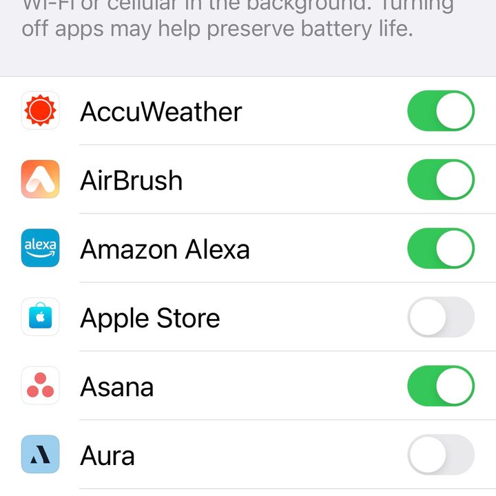 App Refresh app selection.