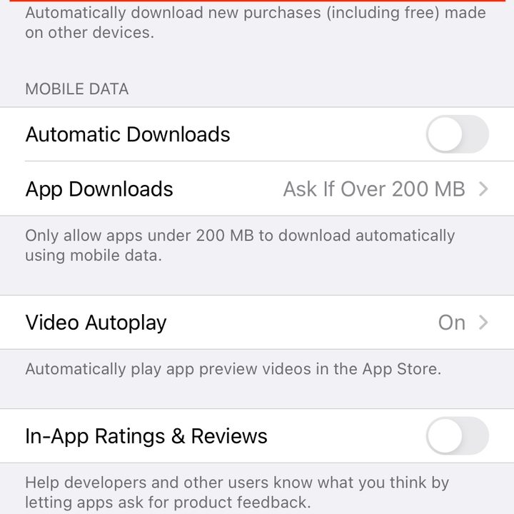 Automatic app updates iPhone.