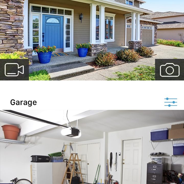 The Blink app on its Home Screen, pointing to the account button.