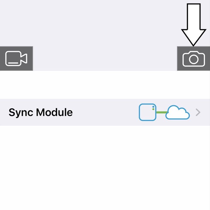 The Blink app on it's home screen pointing to the update thumbnail button.