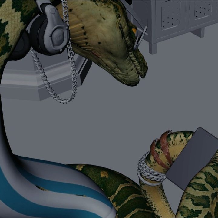 A snake looms large over Dale in an early visual effects shot from the film.