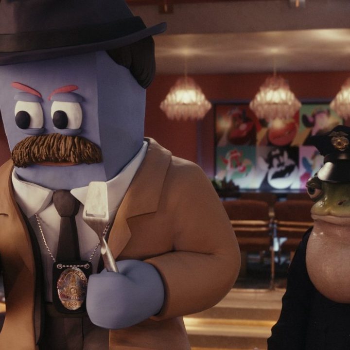 Captain Putty looks for clues in Monty's apartment.