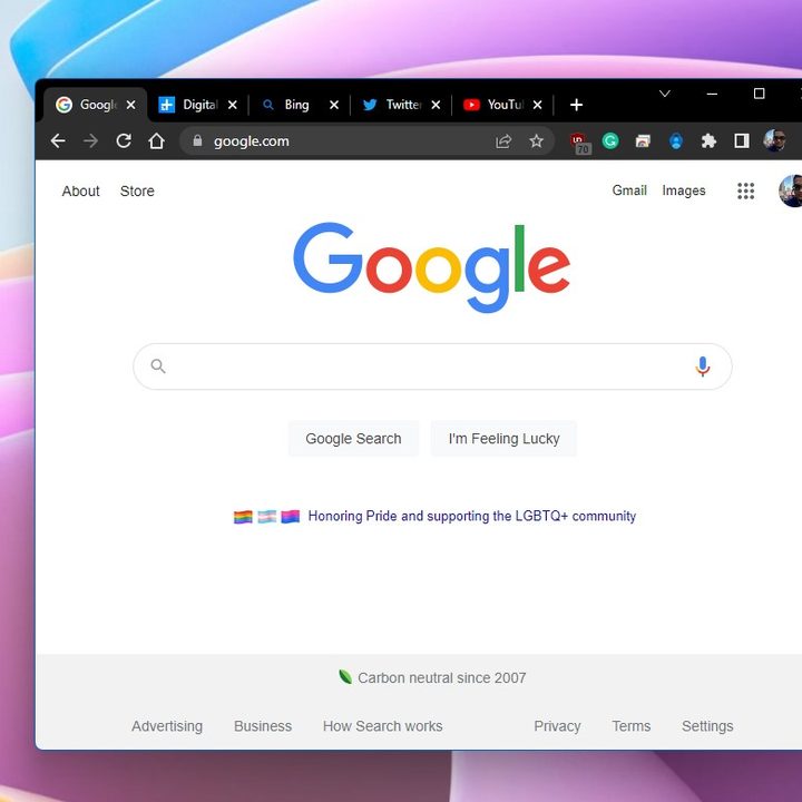 Google Chrome open with several tabs.