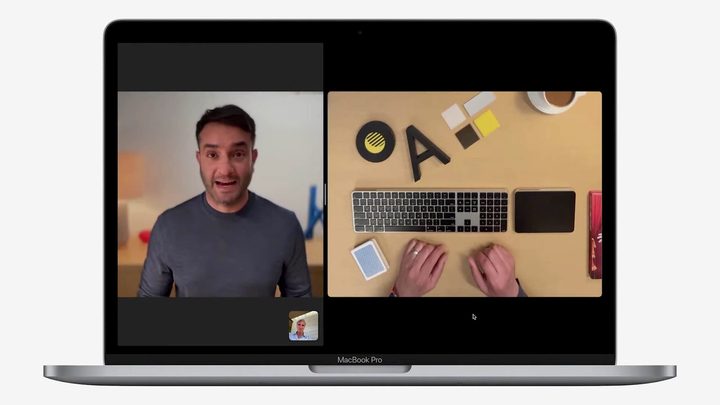 Continuity Camera being used in a FaceTime call.