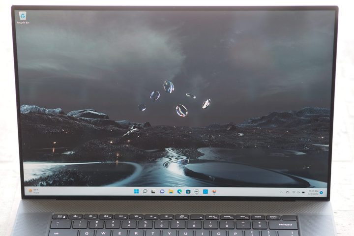 Dell XPS 17 9720 front view showing display.