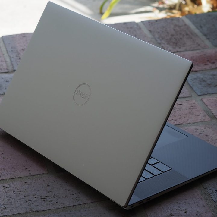Dell XPS 17 9720 rear lid view showing logo.