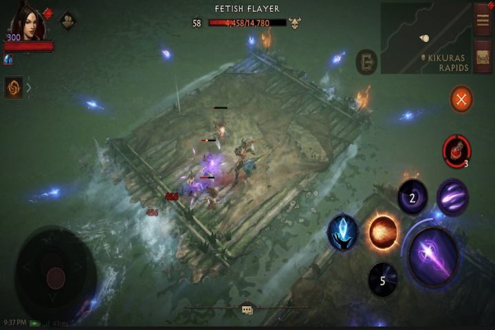 Diablo Immortal battles on Android.