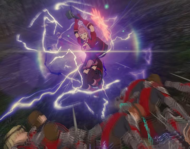 Hilda powers up an attack in Fire Emblem Warriors: Three Hopes.