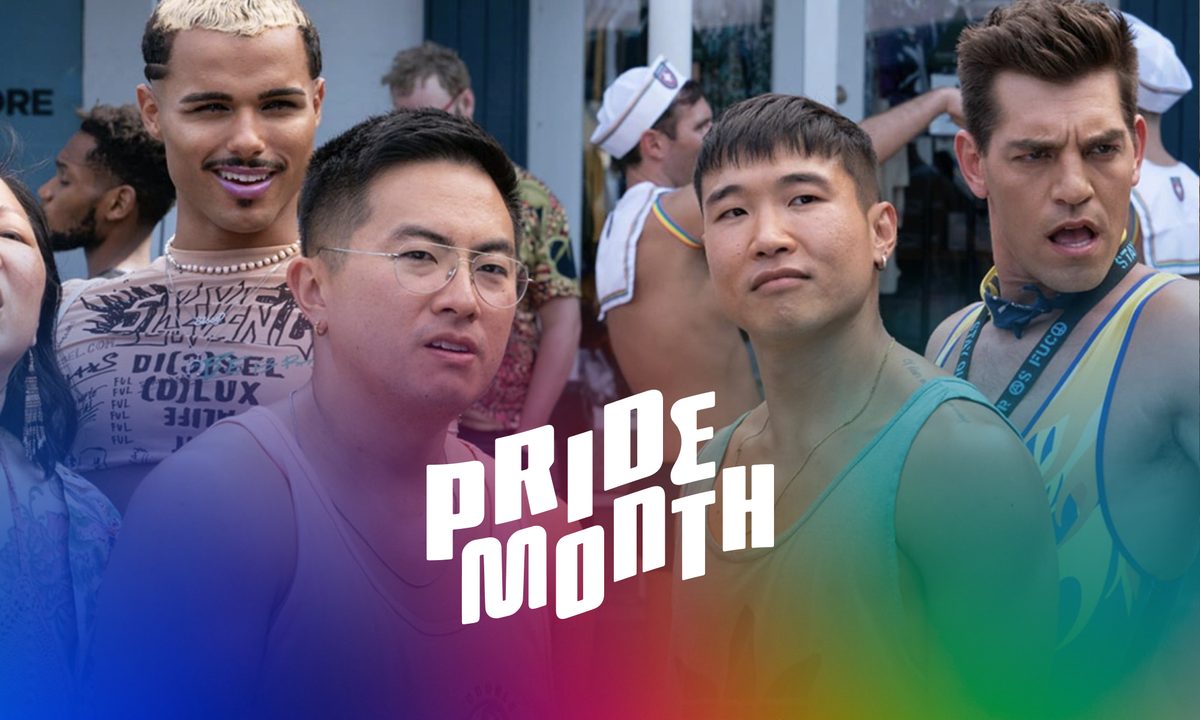 Erin, Keegan, Howie, Noah, and Luke stand together in Fire Island.