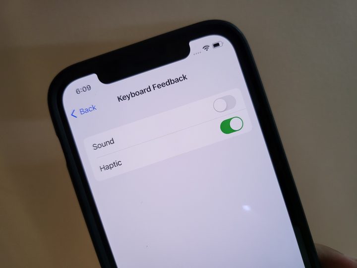 Enabling haptic keypad for the iPhone keyboard