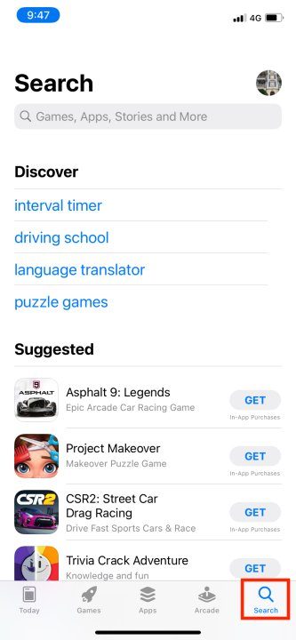 Seatching for iPhone apps in App Store.