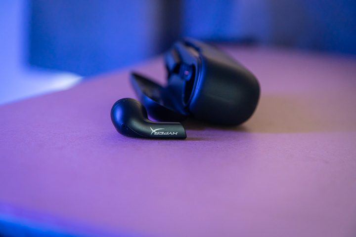 HyperX Cloud Mix Buds sitting outside the case.