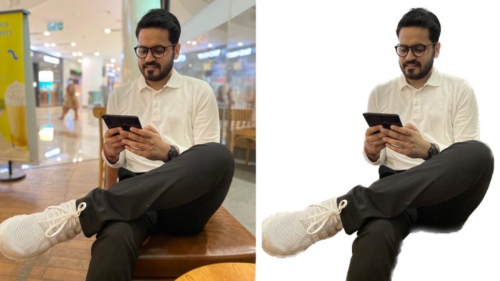 Prakhar Khanna using phone.