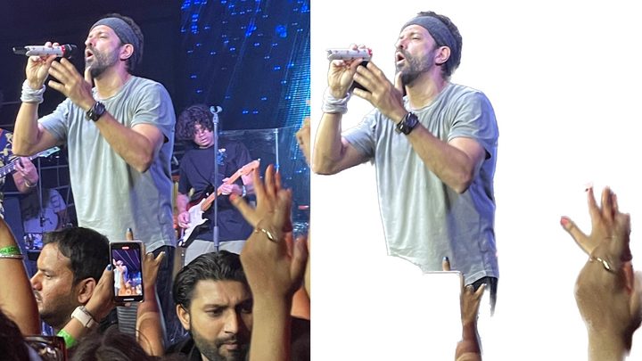 Farhan Akhtar concert with and without background.