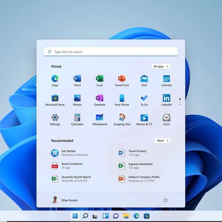 Microsoft Edge in the pinned section.