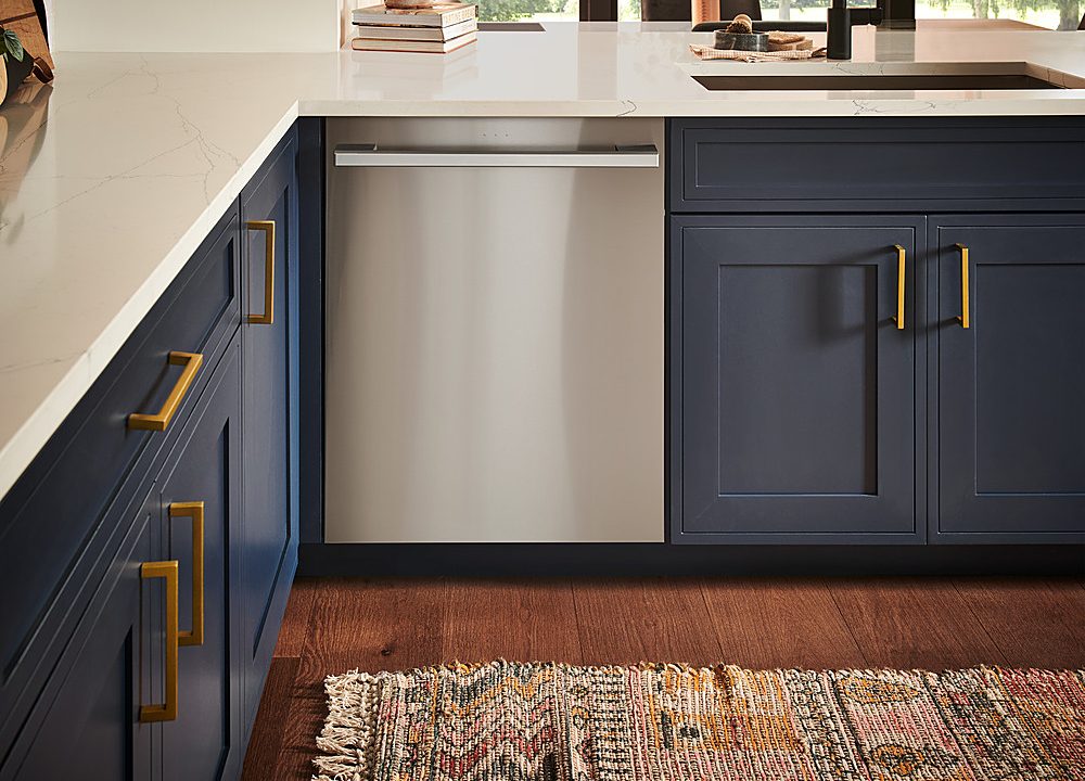The LG Studio 24-Inch Dishwasher in a kitchen.