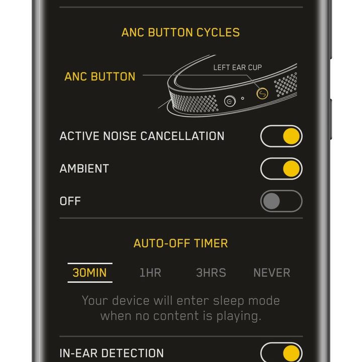 Master & Dynamic app for Android settings screen.
