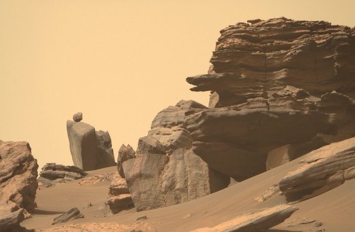 Rocks inside Mars' Jezero Crater.