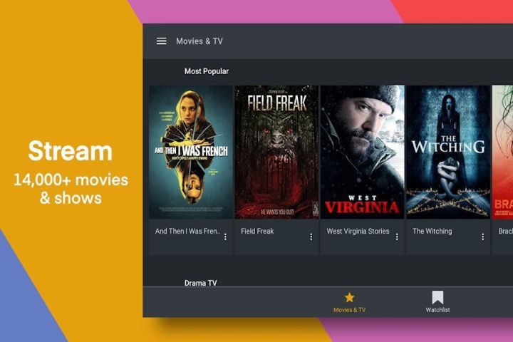 Plex app showing movies.