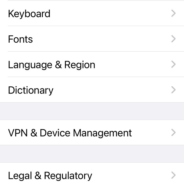iPhone Reset settings.