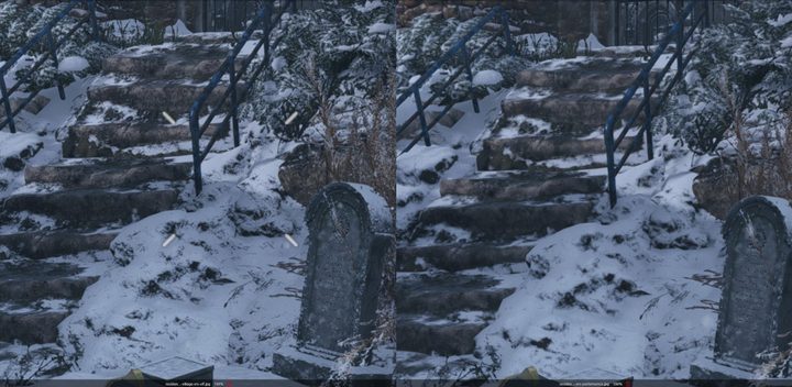 VRS comparison in Resident Evil Village.