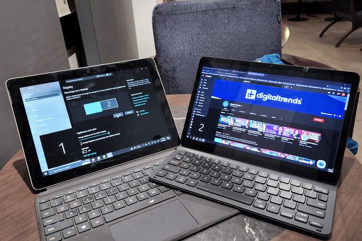Samsung Galaxy Tab S8 and Surface Go 2