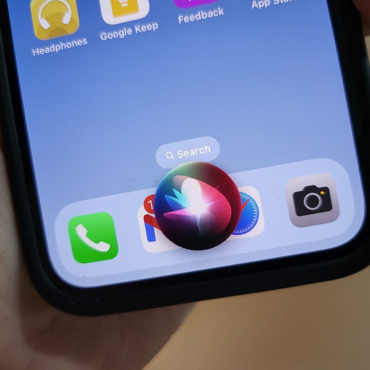 Siri in action on an iPhone.