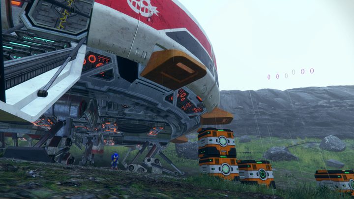Eggman's ship landing.