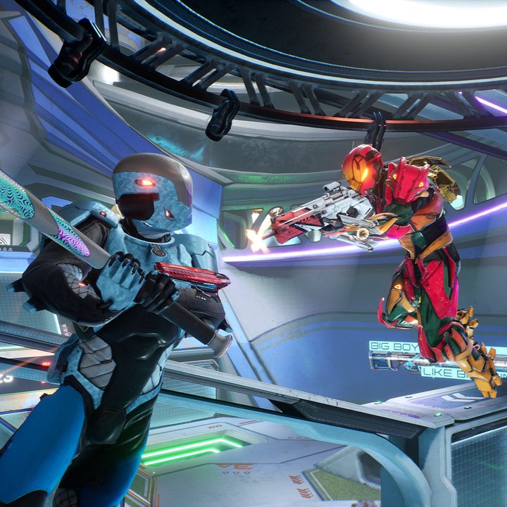 Splitgate characters fighting one another