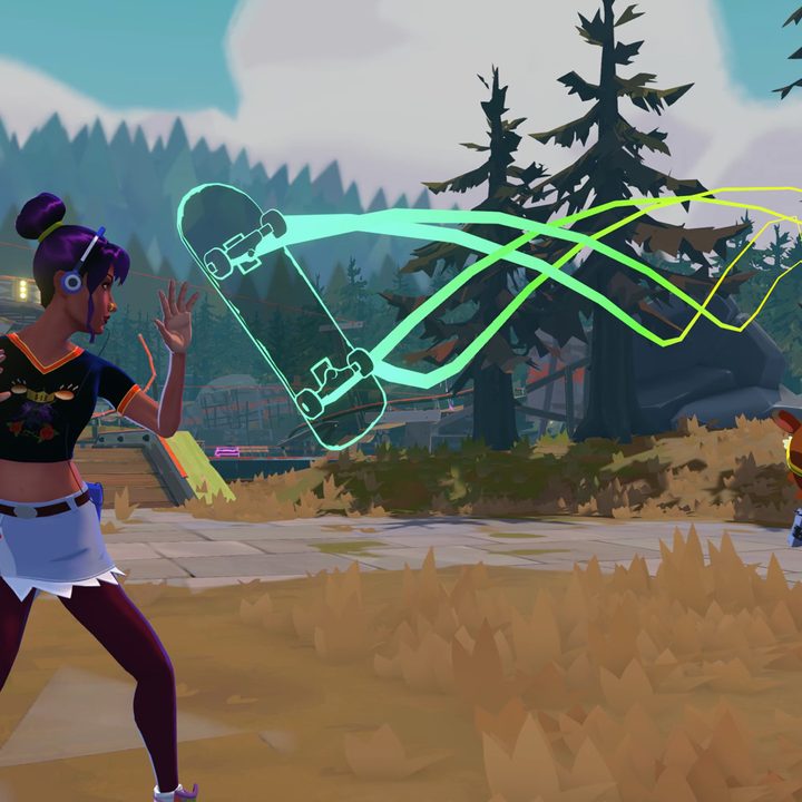 Jala tosses a skateboard in Thirsty Suitors.