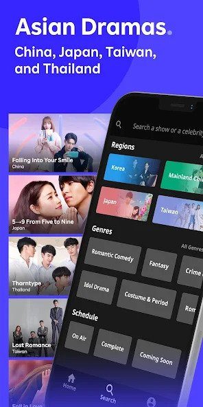 Viki app showing Asian dramas.