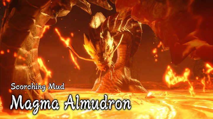 Magma Almudron rising from lava.