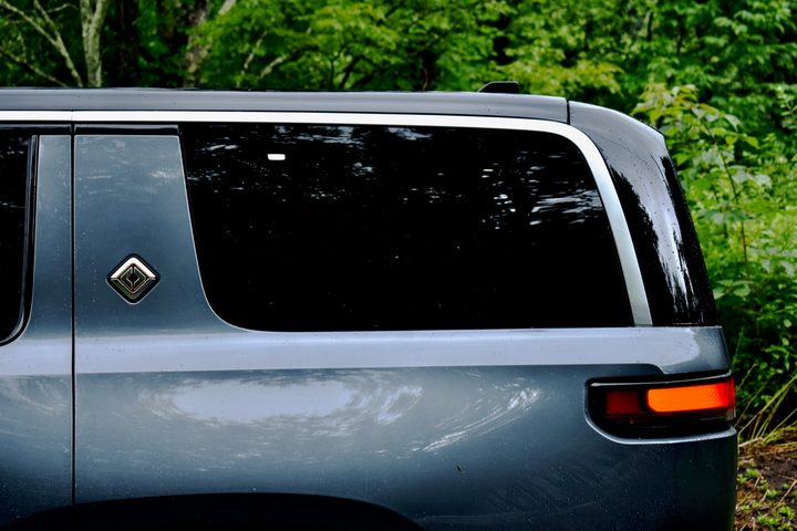Rear view of the 2022 Rivian R1S.