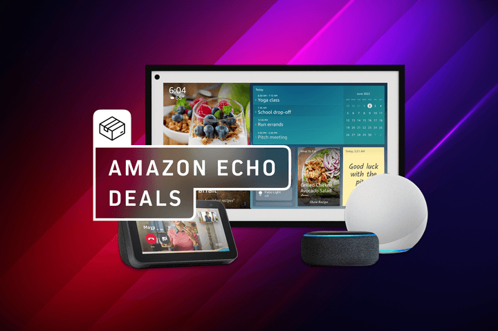 Prime Day 2022 Amazon Echo deals graphic.