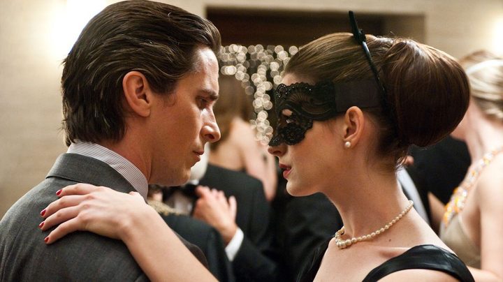 Christian Bale and Anne Hathaway in The Dark Knight Rises