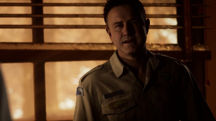 David Arquette portrays Chris Hackett in a scene from The Quarry game.