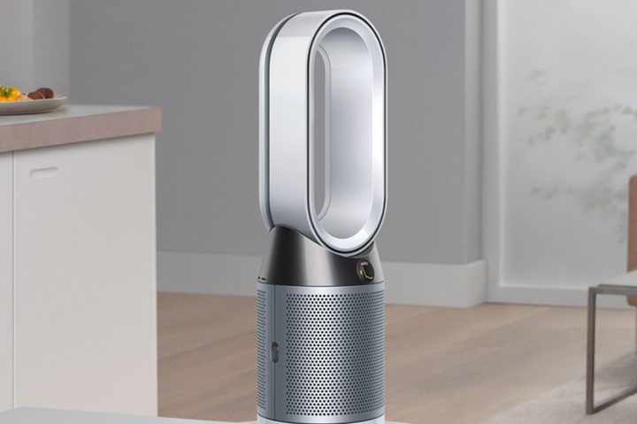 Dyson's Pure Hot + Cool Smart Air Purifier sits on a table.