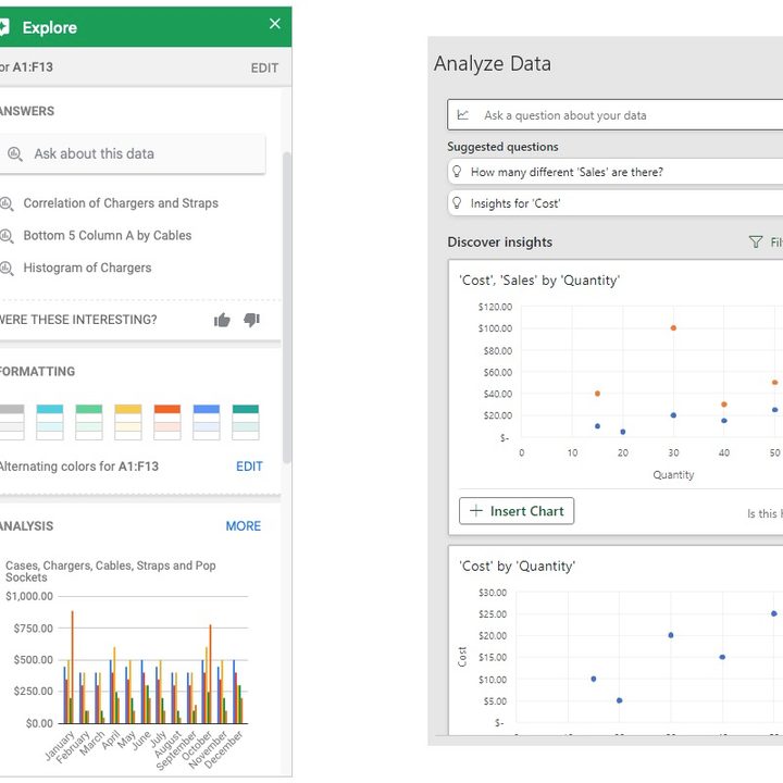 Explore and Analyze Data tools.