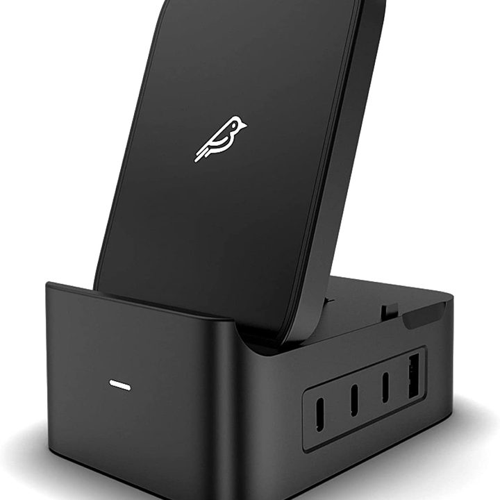 A charger with smartphone stand