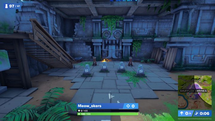 Runes in front of door in Fortnite.