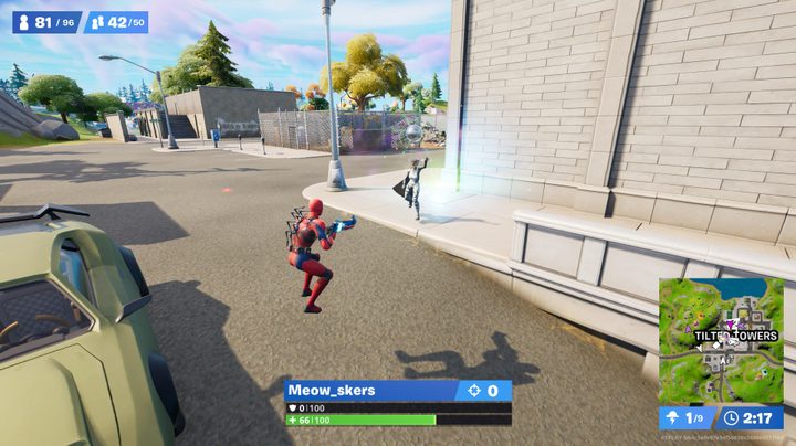 Throwing a Boogie Bomb at opponent in Fortnite.