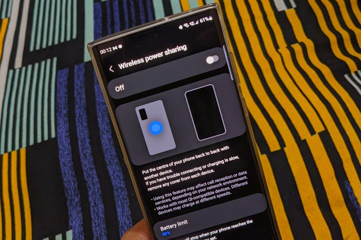 wireless power sharing from galaxy s22 ultra