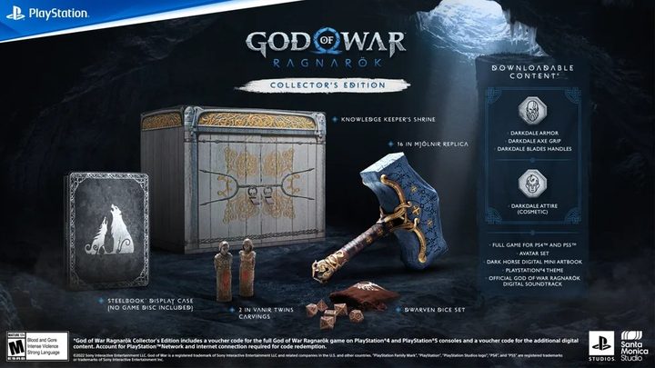 A display of god of war goodies.