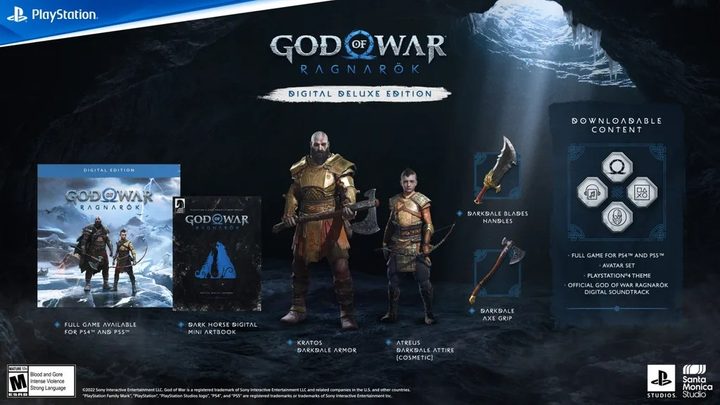 A display of god of war goodies.