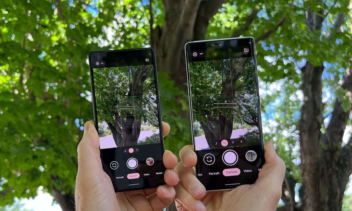 The Google Pixel 6a is a bit smaller than a Pixel 6 Pro but both have Google's Camera app