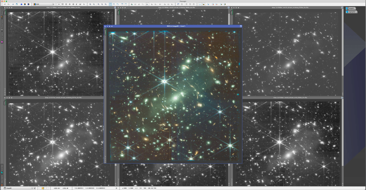 black and white images combined to make a color image