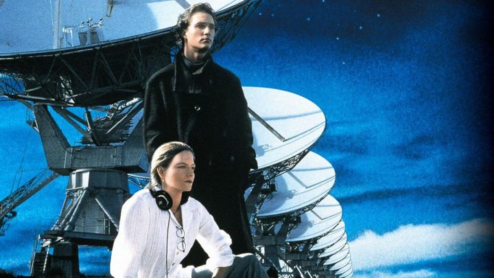 Ellie and Palmer on the poster for Contact.
