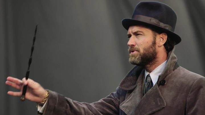 Jude Law as Albus Dumbledore.