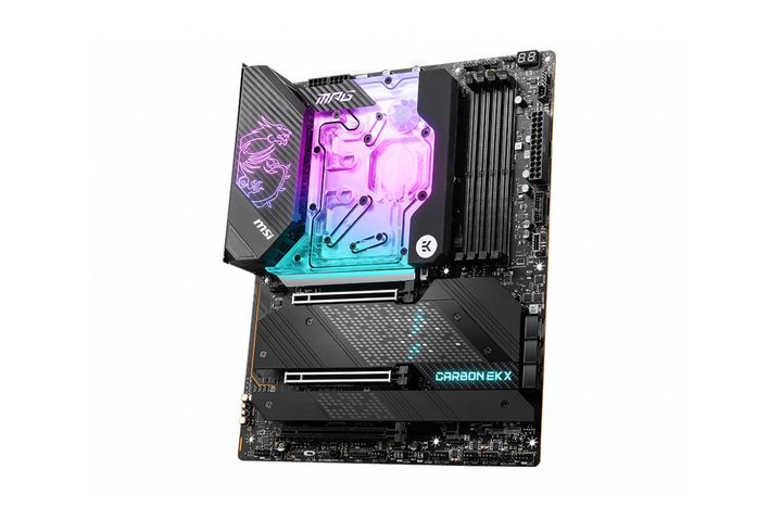 Product image of the MSI MPG Z690 CARBON EK X gaming motherboard on white background.
